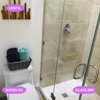 Baño con cancel de cristal